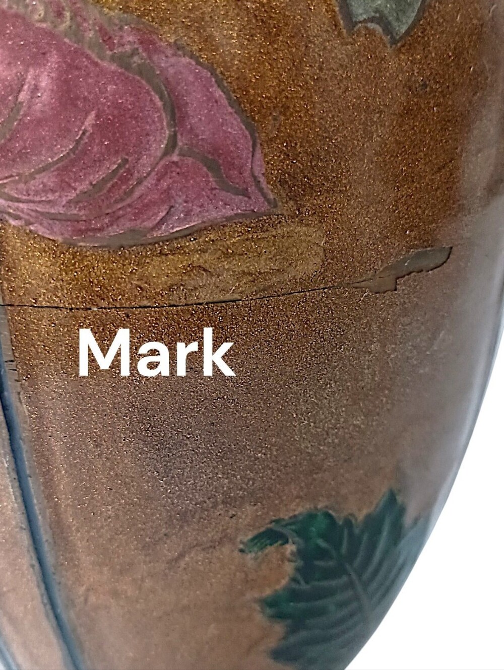 Vintage Enameled Brass Vase LARGE Cloisonne Champleve Ornate Etched Floral READ - Picture 3 of 16